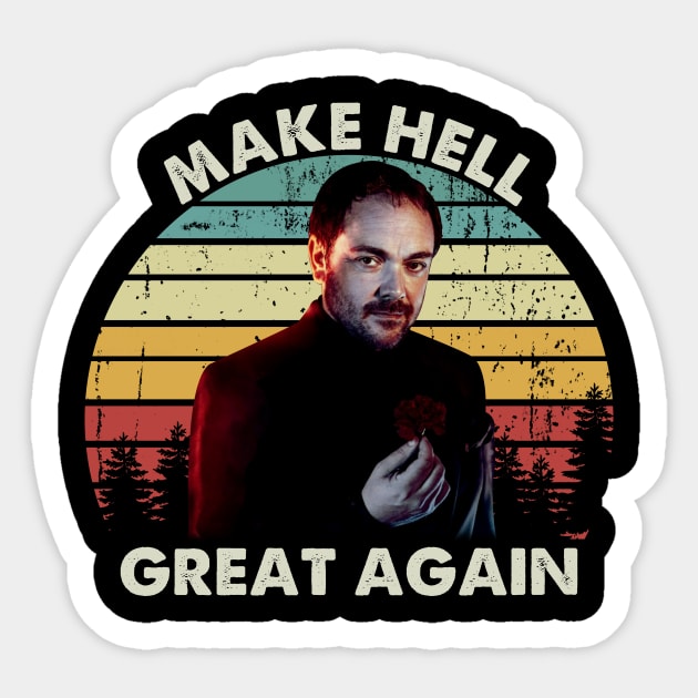 Supernatural Movie Crowley Funny Vintage Sticker by Den Tbd